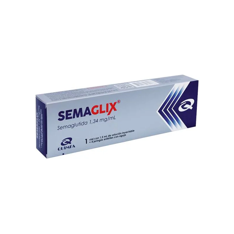 Caja de SEMAGLIX: un vial y cuatro jeringas